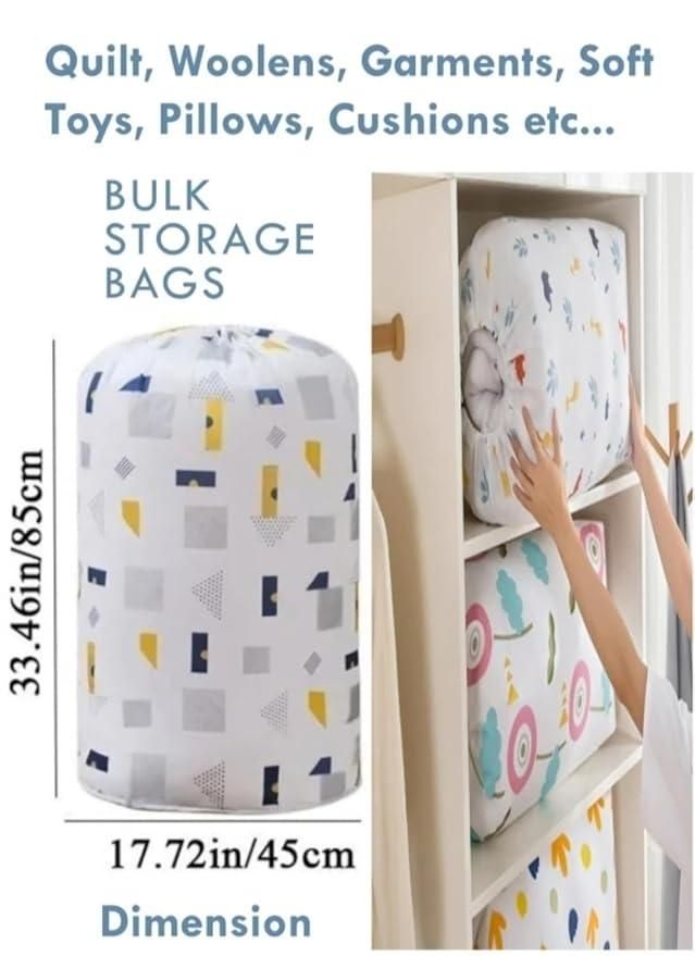 Round Quilt Storage Bag – Heavy Duty, Foldable Organizer for Quilts, Blankets, Clothing & More (19x19x5 cm, Assorted Color)