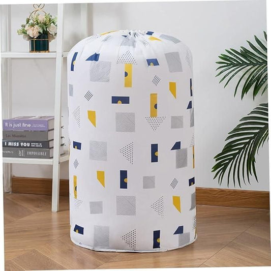 Round Quilt Storage Bag – Heavy Duty, Foldable Organizer for Quilts, Blankets, Clothing & More (19x19x5 cm, Assorted Color)